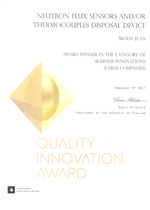 Ocenění-Quality Innovation Award 2016 - KNIŽ